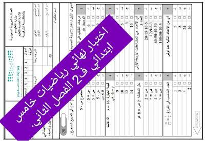 اسئلة نهائي رياضيات خامس ابتدائي ف2 1445