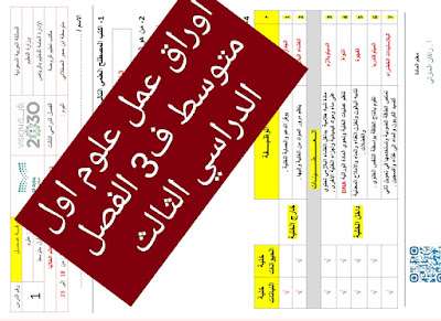 اوراق عمل علوم اول متوسط ف3 الفصل الثالث 1445