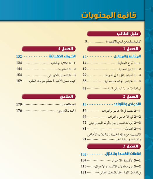 ملخص كيمياء 3 ثالث ثانوي مسارات فصل اول 1446