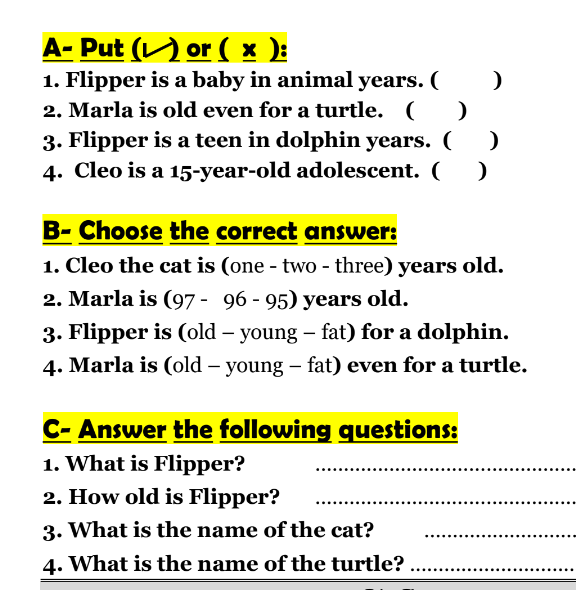 اختبار الانجليزي اول متوسط الفصل الاول 1446